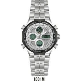 Halei Jam Tangan Pria Sporty Digital Analog Silver Tahan Air 1001M - Plat Putih