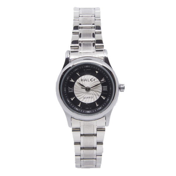 Haleiwatch Jam Tangan Wanita Silver Stainless Anti karat Original 489L - Hitam