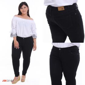 Celana Skinny Softjeans Stretch Bigsize Jumbo Superjumbo Wanita - Hitam