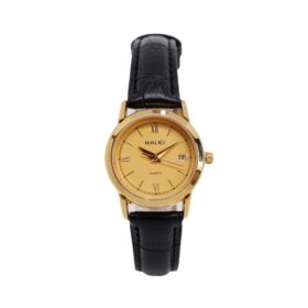 Haleiwatch Original Jam Tangan Wanita Casual Tanggal Aktif Gold 530L - Latar Gold