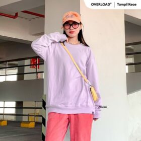 Active Sweater Lilac Oversize Loose Crewneck M