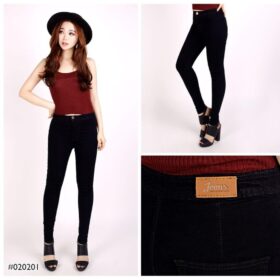 Celana Panjang Highwaist Skinny Jeans Wanita - Hitam