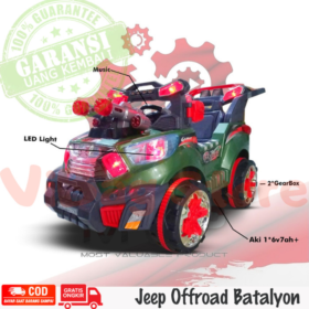 Mobil Aki Jeep Offroad Batalyon Besar Murah Mainan Motor Aki MVP7522 Hijau