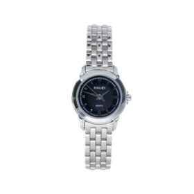 Haleiwatch Original Jam Tangan Analog Wanita Cantik Casual Silver 431L - Plat Hitam