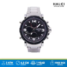 Jam Tangan Pria Halei Analog Digital Sport Size Besar 1003M Silver