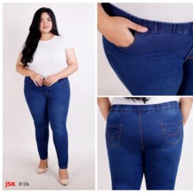 Celana Jeans Legging Pinggang Karet Jumbo Superjumbo JSK JEANS - Biru Jeans