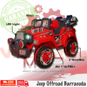 Mobil Aki Jeep Offroad Barracuda Ukuran Besar Remote Control MVP7666 Merah