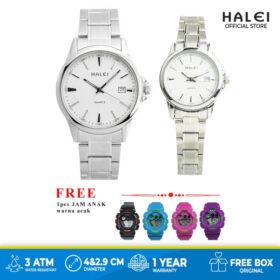 Jam Tangan Paket Keluarga Halei 563 Silver PP - Bonus Jam Tangan Anak