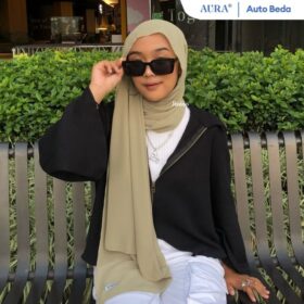 Aura Clover Green Active Hijab Pashmina Shawl PHASMINA POLOS