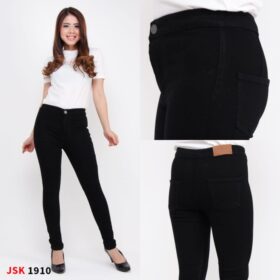 Celana Highwaist Skinny Jeans Wanita Best Seller - Hitam