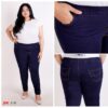 Celana Legging Pinggang Karet Skinny Jeans Wanita - Biru Dongker