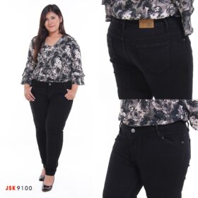 Celana Panjang Skinny Jeans Wanita Denim (BigSize 31 - 34) JSK JEANS - Hitam