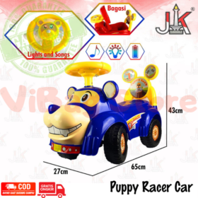 Mobil Mobilan Besar Puppy Race Dinaikin Dorong Ride on Car BBR355 Biru