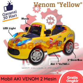 Mobil Aki Venom Sedan 2 Mesin Premium Besar Motor Aki Murah MVP7433 Kuning