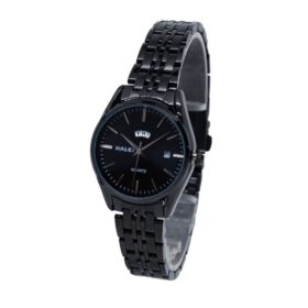 Haleiwatch Original Jam Tangan Wanita Elegan Halei 582L Silver Hitam - Full Hitam