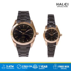 Halei Jam Tangan Pasangan Hitam Rosegold Tahan Air Original 422 - Tanggung-1pcs