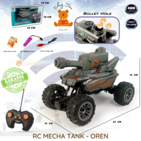 RC MECHA Tank Water Bomb 4WD Peluru Jelly Offroad Crawler RDR1195 Orange