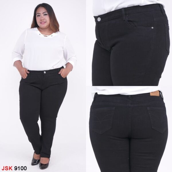 Celana Skinny Jeans Denim Jumbo Superjumbo Wanita SIZE 35-42 - Hitam