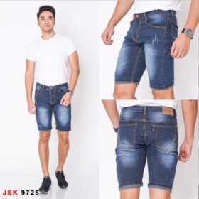 Celana Jeans Pria / Jeans Pendek / Jeans Ripped / Jeans Basic - Biru Tua