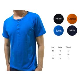 Kaos Polos Pria Distro Henley Berkancing Bahan Catton Kaos Polos Pria Fashion