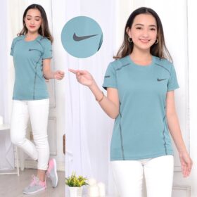 Baju kaos olahraga lari running gym fitness sepeda senam one size big size quick dry fit t-shirt sport active cewek wanita perempuan run01