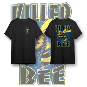 Kaos distro murah lengan pendek hitam killer bee color pe 30's kaos gambar printing atasan pria t-shirt casual simple