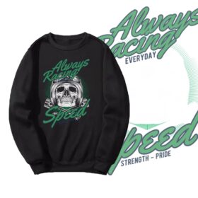 Sweater Always Racing Black Crewneck Sablon Basic Sweater Logo Oversize